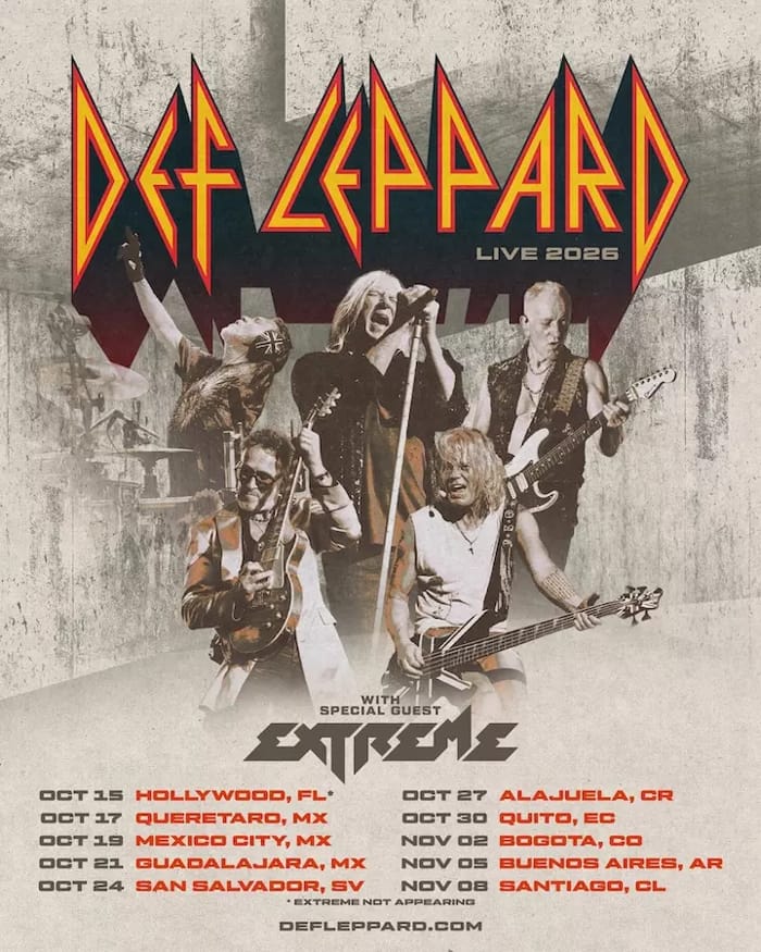 Sem Brasil, Def Leppard confirma shows na América do Sul com o Extreme