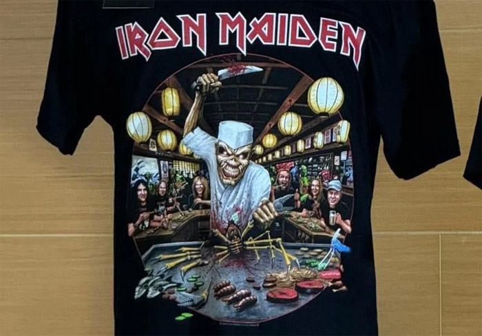 Iron Maiden transforma Eddie em assustador sushiman na camiseta dos shows no Japão