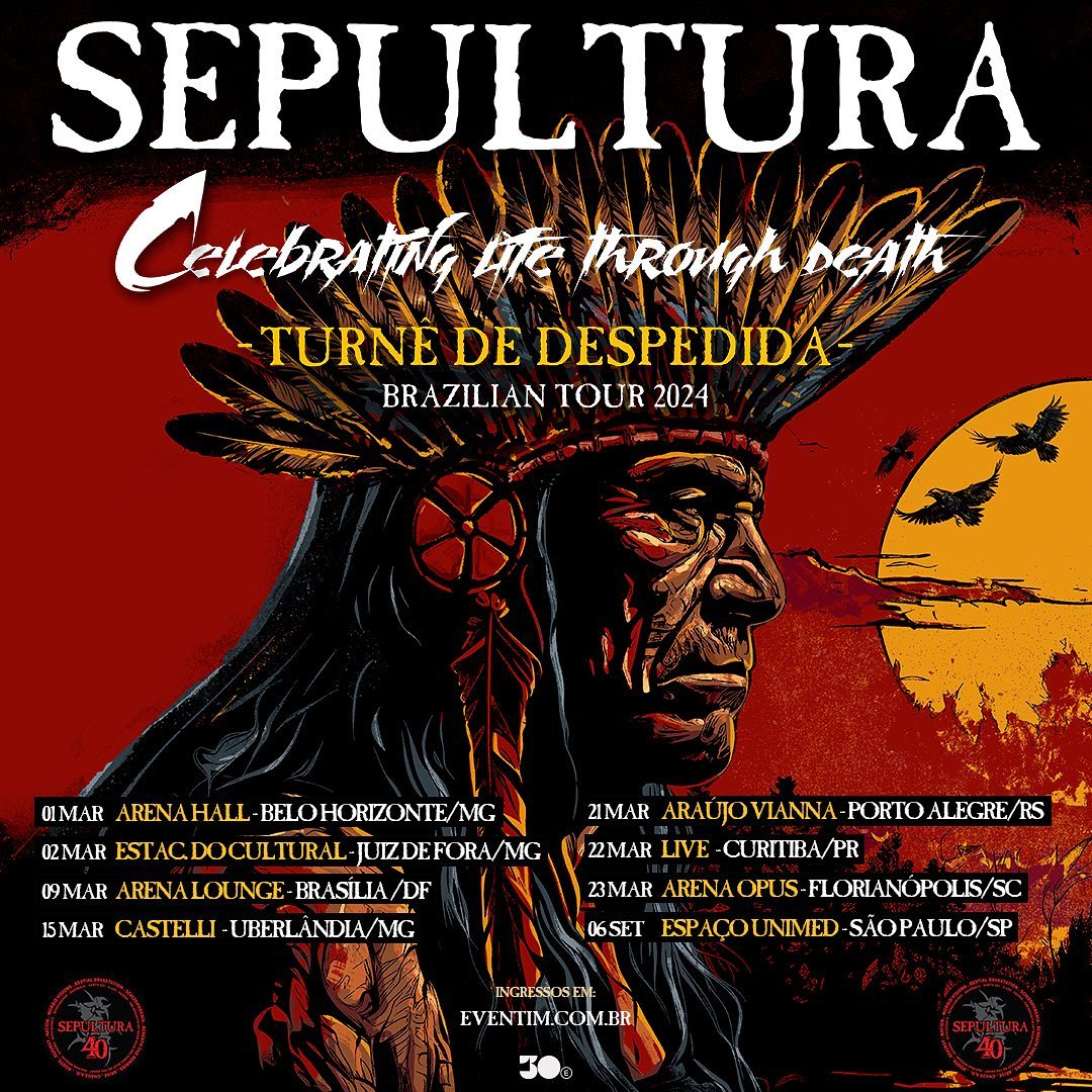 Sepultura anuncia as primeiras datas da turnê de despedida, que